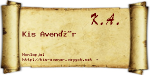 Kis Avenár névjegykártya